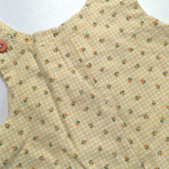 Vintage Handmade Shortalls Girls Size 24m Jon Jon Romper Outfit - Picture 2 of 3